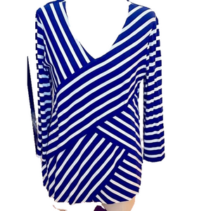 Striped Blue/WhiteTunic Top